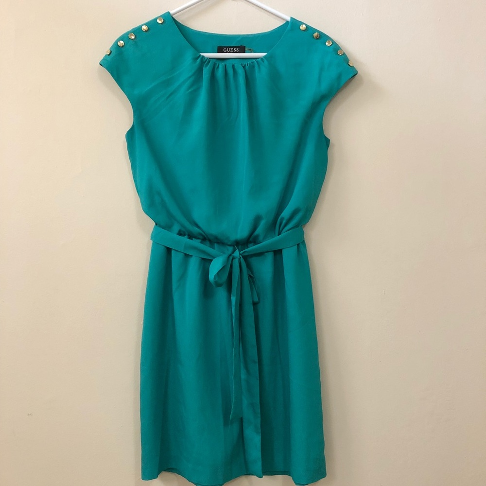 Vintage 80s Style GUESS Turquoise Dress Size 6
